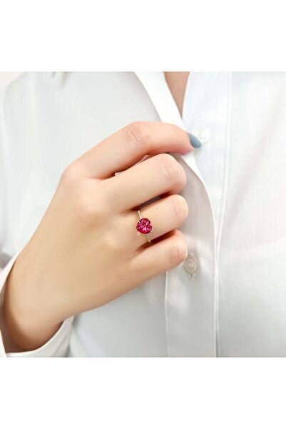 Bijuteria SORELLY 14k Rose Gold Ring with 0.035ct Diamond Heart and 2.213ct Topaz Size 17