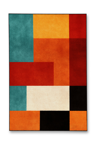 Rugs Modern Halı MOSSO Μπλε Μωβ Αποχρώσεις Έθνικ Λουλούδια με Σχέδιο Υφαντή Β...