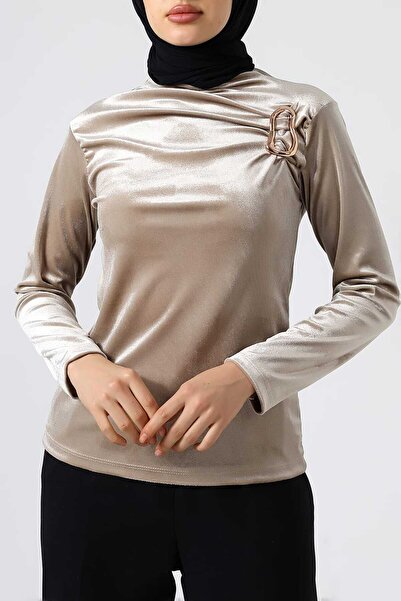 Sabr Βελούδινη μπλούζα με μισό ζιβάγκο – Κομψή & κομψή γυναικεία μπλούζα