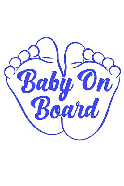 Oracal Car sticker, durable, Baby on board with feet, 20cm, blue