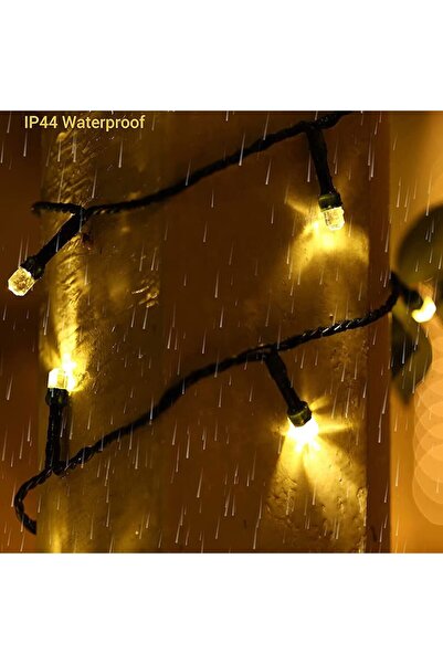 RABY Linear Christmas Lights, 15 m, 200 LEDs, 8 Light Modes, Dark Green Wire, Warm White