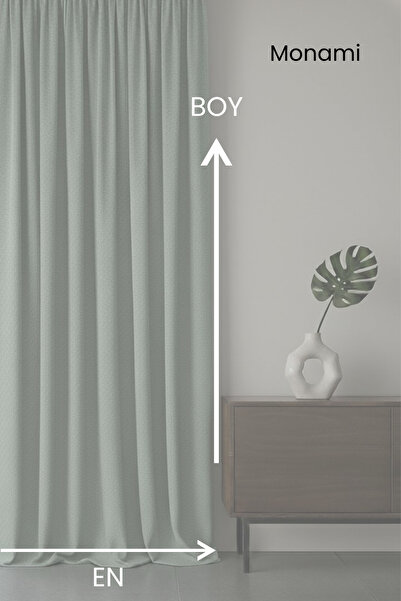 Monami Lüks 1.Sınıf Petek Kadife Dokulu Su Yeşili AdaFon Perde