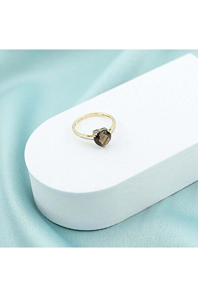 Bijuteria SORELLY 14k Gold Ring with 0.037ct Diamond Heart and 1.683ct Quartz Size 14