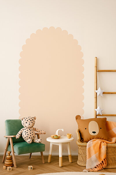 WALLHUMAN Dalgalı Scallop Başlık Duvar Stickerı | Çocuk Odası & Bebek Odası D...