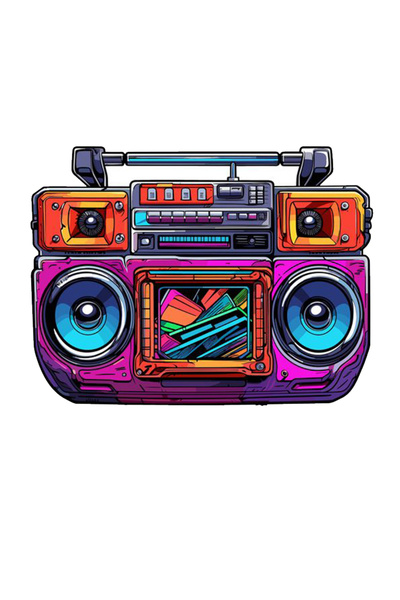 Hobi Butik Renkli Retro Radyo Araba, Motorsiklet, Kask, Laptop, Cam Sticker 1...
