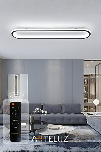 ARTELUZ UZUN ELİPS MODEL MODERN PLAFONYER AVİZE (100X20 CM)