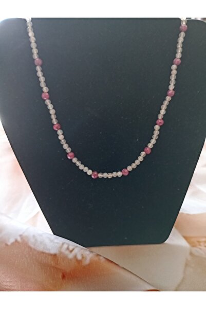 OEM Beaded Moonstone and Ruby Necklace (OEM)