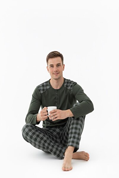 Mutlu City Men's Interlock Comfortable Fit Crew Neck Cotton Pajama Set 6779
