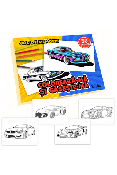 Legendary Gifts Joc de memorie și desen 2 în 1 pentru copii, Color Me and Fin...