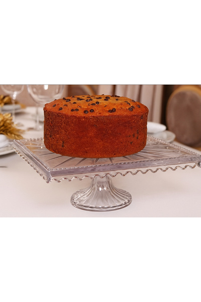 COCEM Glass Square Cake Stand |   Stylish Pedestal Serving Plate |   Pasta Co...