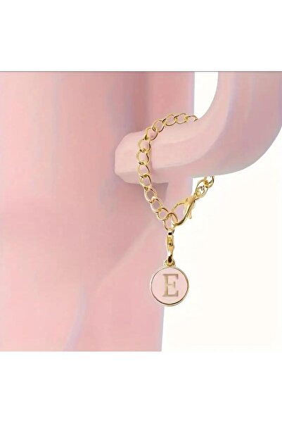 alisa E Harfi Termos Uyumlu Pembe Charm Aksesuar Sallantılı Süs