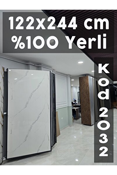 Panel Dekoratif Mermer Görünümlü PVC | 122x244 cm | Su ve Neme Dayanıklı Hafif Duvar Kaplama