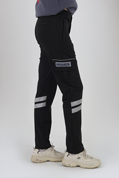 Ekg Medikal Paramedik Siyah Kışlık Likralı Eşofman Pantolon (Unisex)
