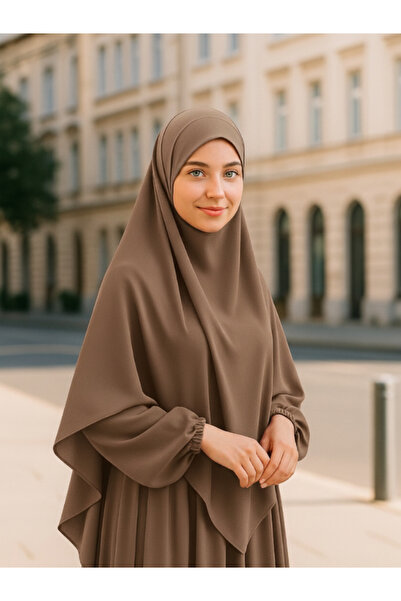 Atelier Cheval Medina Silk Souffle Dress Veil Set, Hajj Umrah Women's Ferace Set, Hijab Dress Set (3 Pieces)