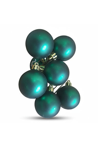 LEVA New Year's Decoration Ball 6 Pieces Matte Green 4 cm