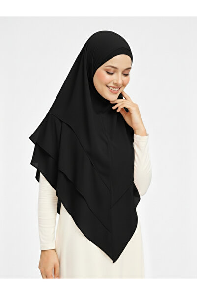 Atelier Cheval Ready-To-Wear Scarf, Three-Layer Chiffon Souffle, Hajj Umrah, Souffle Khimar Hijab