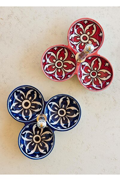 RİVO HOME DECOR Corallo Snack Bowl 3 Compartments 19X19X19 cm