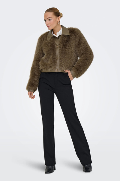 ONLY Onlnoeme Regular Fit Κλασικό πέτο Μαλακό μαλλιαρό παλτό με κουμπιά ΠΑΛΤΟ 15356776