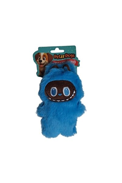 PetzzDogs لعبة مضغ على شكل كلب من القطيفة من لابوبو باللون الأزرق
