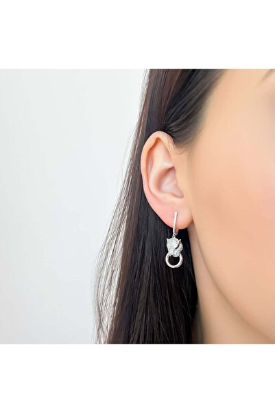 Bijuteria SORELLY 14k White Gold Earrings with 0.313 ct Diamonds and Emeralds