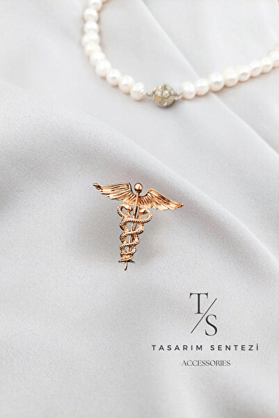 Tasarım Sentezi Broş Metal Rozet Sağlık Tıp Sembolü Gold Rose Hekim Doktor Hemşire Yaka Kıyafet Takı Aksesuar