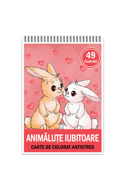 Legendary Gifts Carte de colorat antistres, 49 de ilustrații cu animale drăguțe, 104 pagini, format: A5
