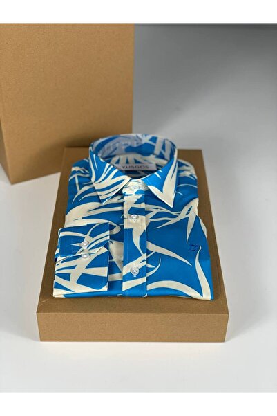 YusGos Long Sleeve Cotton Fabric Patterned Easy Iron Regular Fit Premium Men's Shirt