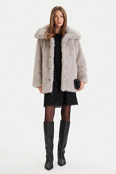 ONLY Onlashia Regular Fit Palton cu Guler Șal Pufos MONT 15356621