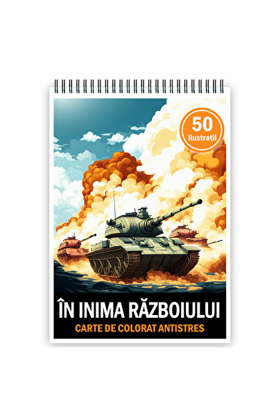 Legendary Gifts Carte de colorat antistres, 50 de ilustrații, În inima războiului, 106 pagini, Format: A5