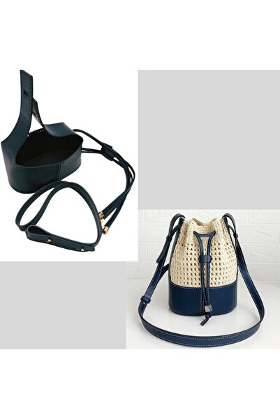 angel çanta aksesuar Torba2 Model Bag Making Apparatus Navy Blue Color Light Gold Metallic