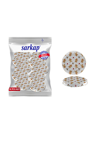 Sarkap Hijyenik Paketli 10 Adet Kavanoz Kapağı – Yılbaşı Seri – Beyaz Cookie ...