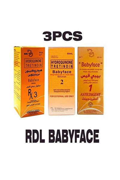 RDL مجموعة محلول بيبي فيس لمقاومة حب الشباب والبقع الداكنة من 3 عبوات 60*3 ملليتر