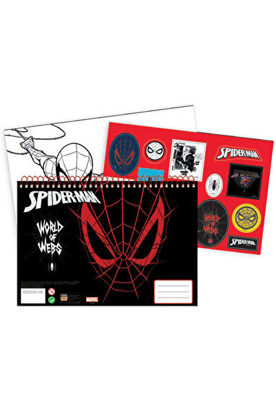 SPIDERMAN Spider-Man World of Webs A/4 Spiral-Bound Sketchbook, 40 Pages and Stickers