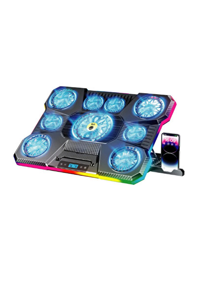 Hietech Laptop Soğutucu 9 Fanlı 10-19" Inç 2.400RPM Telefon Tutacaklı Noteboo...