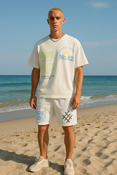 Argün kidss Men/Unisex White 100% Cotton Printed Patterned Crew Neck Basic T-Shirt