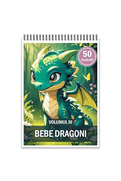 Legendary Gifts Carte de colorat, 50 de ilustrații, Dragoni mici - Volumul III, 106 pagini, Format: A5