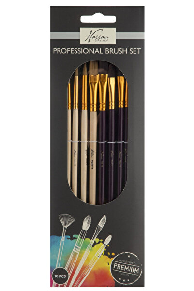 Colorations Πολύχρωμο σετ επαγγελματικών πινέλων Nassau 10 τεμ.