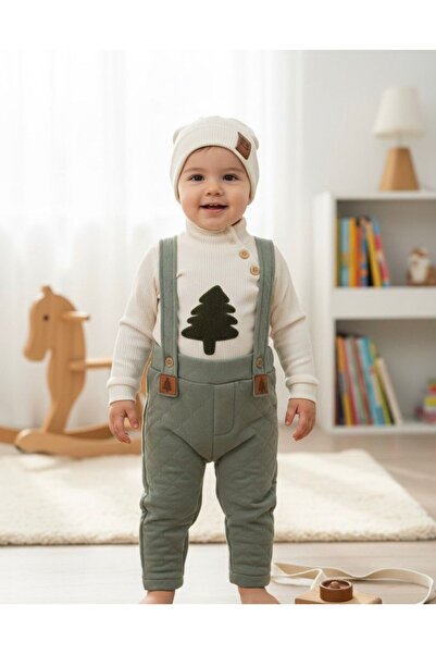 P&H BABYWEAR Turtleneck Badili Embroidered Beret Salopet Winter Unisex 3-Piec...