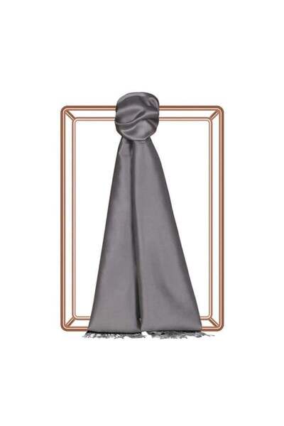 ipekevi Двустранен копринен шал - сив