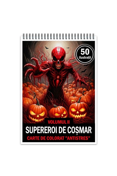 Legendary Gifts Carte de colorat antistres, 50 de ilustrații Supereroi de coș...