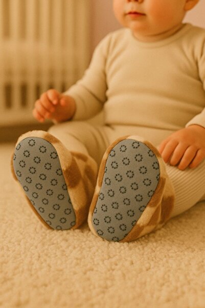 Pico Baby Αντιολισθητικές μπότες για μωρά και παιδιά / Παντόφλες / Χειμερινές βελούδινες μπότες / Τετράγωνο σχέδιο