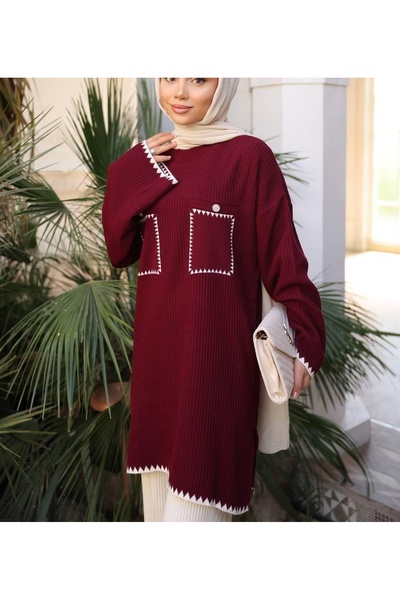 Kirazca Butik Women's Standard Size Corded Fabric Knitwear Set