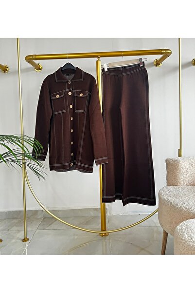 Bold Grup Γυναικείο Σετ Πλεκτό με Εφαρμογή Τζιν Στάνταρ Μέγεθος