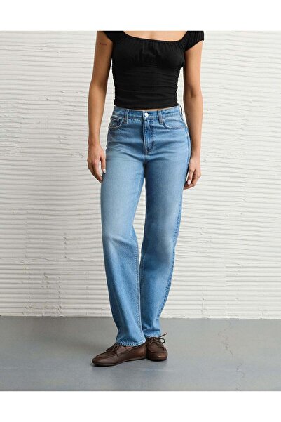 AMERICAN EAGLE بنطلون جينز AE Strigid Super High-Wisted فضفاض مستقيم