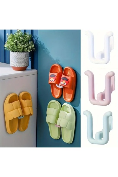 alka Duvara Monte Yapışkanlı Terlik Askılığı – Pratik Ayakkabı Tutucu 2 Adet
