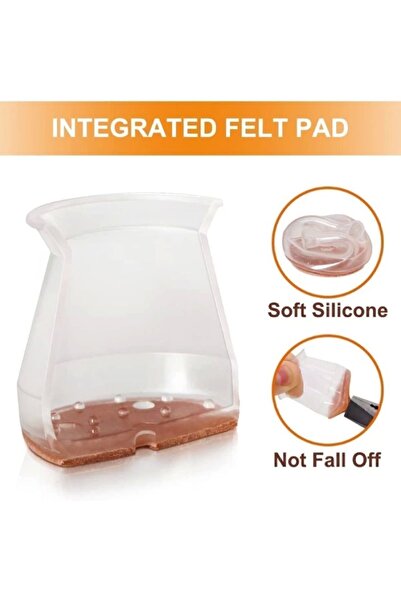 mucit home 24 Pieces (2.5cm and 2.9 cm) Felt Chair Silencers Chair Feet Felt Floor Protectors K