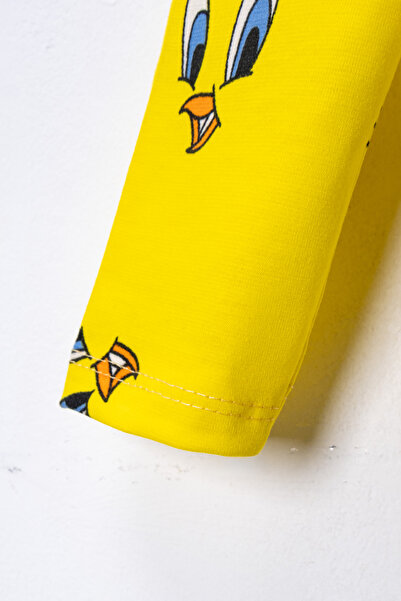 FURYATEX Girl's Chick Patterned Pajama Set - with Sleep Headband Gift