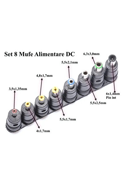OEM Set of 8 DC power adapter plugs