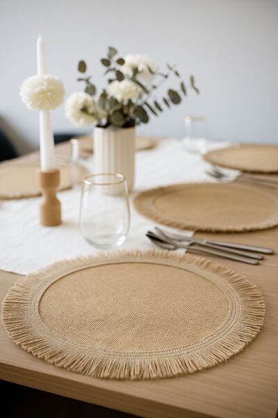 BARBAROSSA HOME New Design Bohemian American Service Plate with Mdf Base