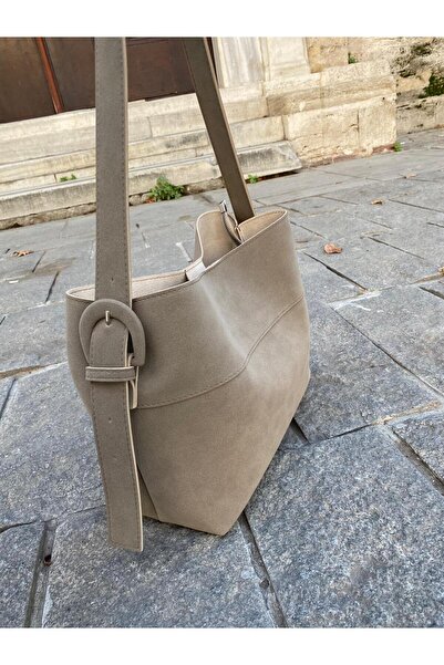 H&D COLLECTİON Suede Belt Detailed Hand and Shoulder Bag